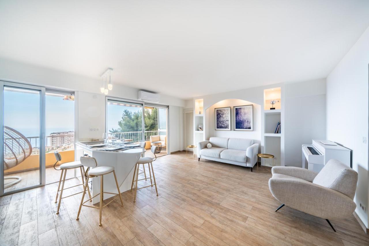 Appartamento Monaco Border, Sea View, Terrace, Free Parking Beausoleil Esterno foto